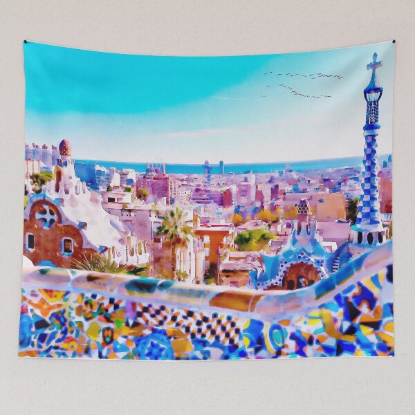 Item preview, Barcelona's Park Guell in Watercolor designed and sold by caracatita75.