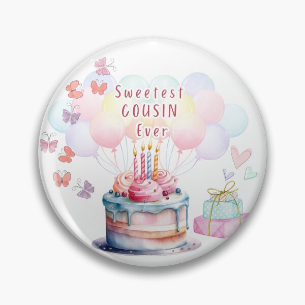 Item preview, Sweetest COUSIN Ever 3 - birthday cake, baloons,  pastel designed and sold by AlinaSCorner.
