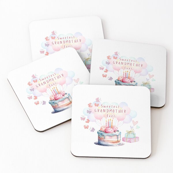 Item preview, Sweetest GRANDMOTHER Ever 3 - birthday cake, baloons,  pastel designed and sold by AlinaSCorner.