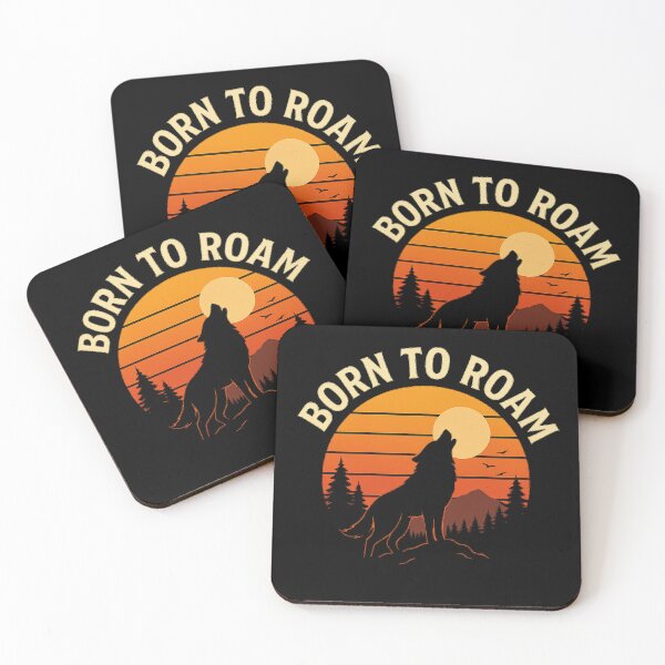 Item preview, Retro Wolf – Born to Roam, Nature & Adventure Vibes designed and sold by OTSC.