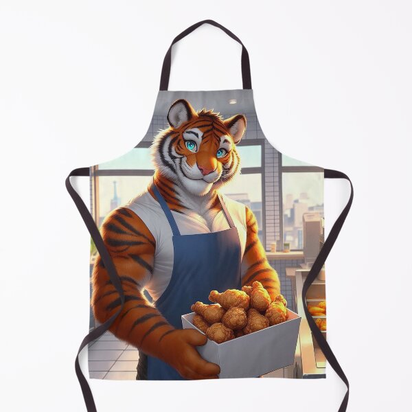 Item preview, Buff Muscular Tiger Chef Cooks Some Chicken designed and sold by nikkolaus.