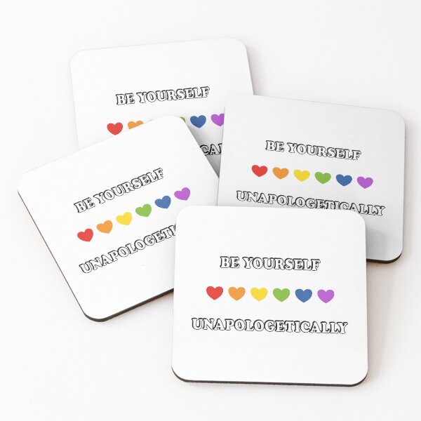 Item preview, Be yourself unapologetically LGBT Pride Month Rainbow Hearts designed and sold by Inspirationmotivation.