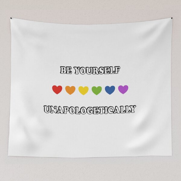 Item preview, Be yourself unapologetically LGBT Pride Month Rainbow Hearts designed and sold by Inspirationmotivation.