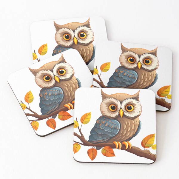 Item preview, Owl - Brown and Blue Owl Sitting on Branch designed and sold by Asapusri.
