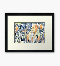 Erupting Lava #marbled #art #decor #redbubble Framed Print