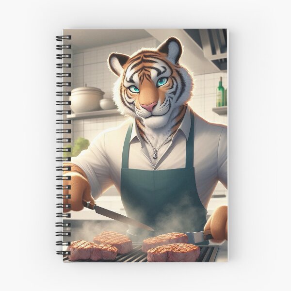 Item preview, Chef Tiger Prepares Some Grilled Meat designed and sold by nikkolaus.