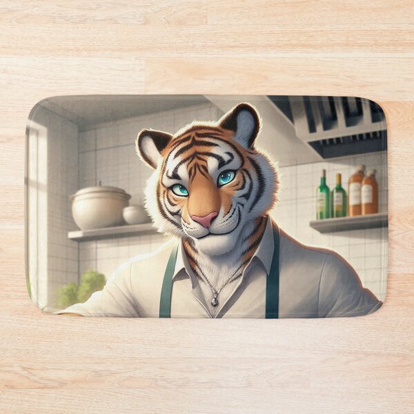 Item preview, Chef Tiger Prepares Some Grilled Meat designed and sold by nikkolaus.