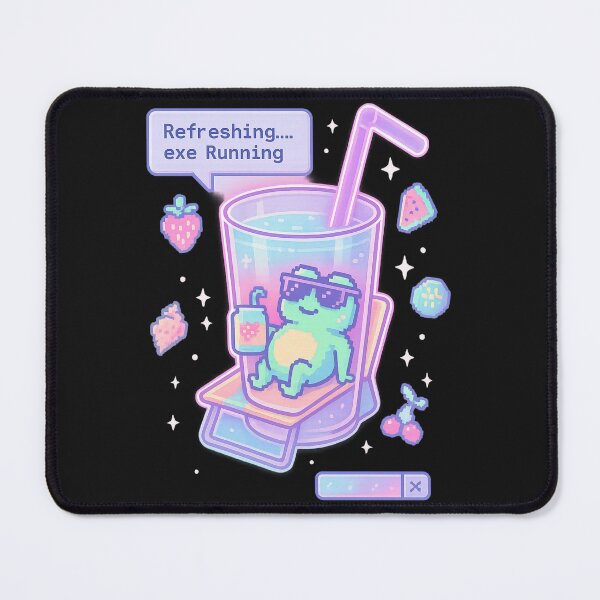 Item preview, Refreshing.exe Running – Pixel Smoothie Tee for Soft System Reboots designed and sold by Laugh & Rewind .