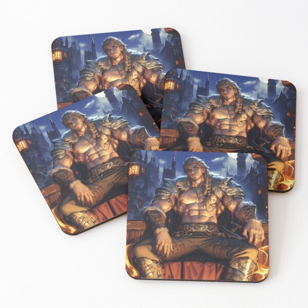 Item preview, Viking on Throne at night - Fantasy digital art designed and sold by TheArtistOf2022.