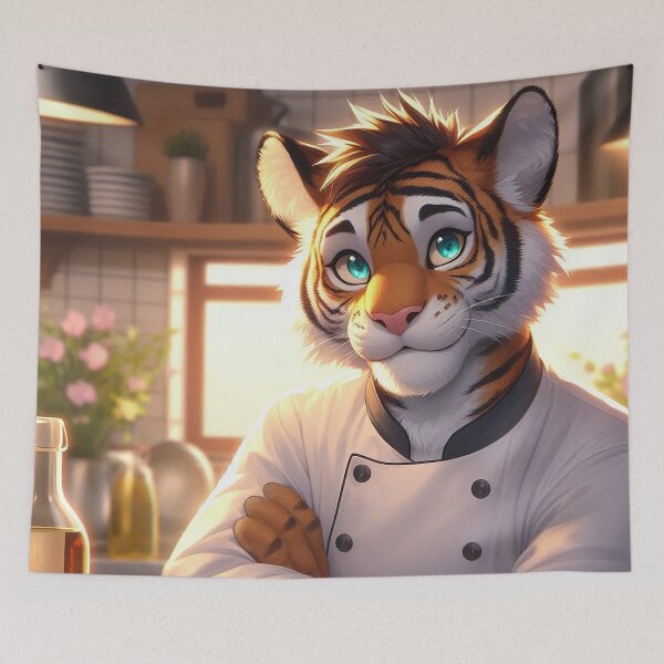 Item preview, Adorable Cute Tiger Chef designed and sold by nikkolaus.