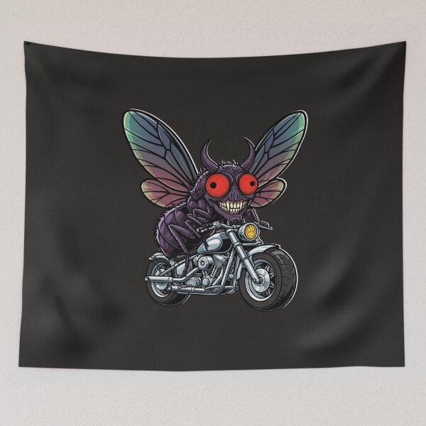 Item preview, Demonic Fly On Motorcycle Fly With Horns designed and sold by SurrealArtSzysz.