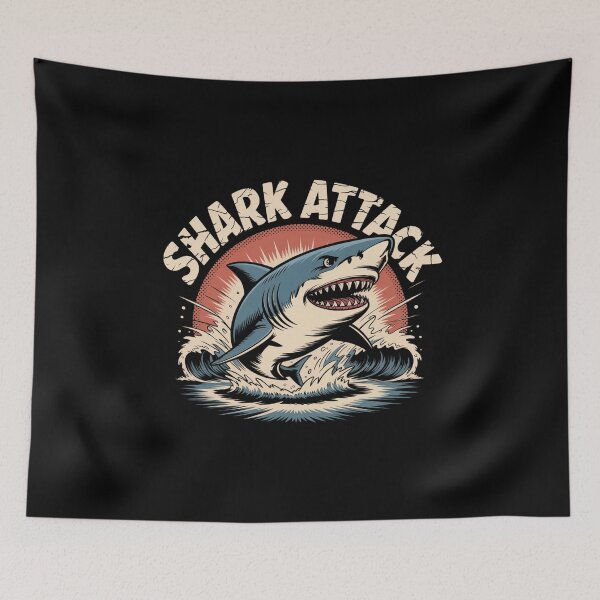 Item preview, Shark Attack - Retro Comic Style Ocean Predator Design designed and sold by Start with INGz.