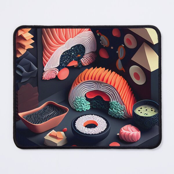Item preview, 3D Isometric Sushi Art Modern Japanese Food Illustration designed and sold by ShadowAndSlate.