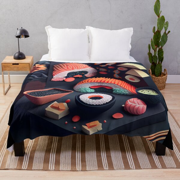 Item preview, 3D Isometric Sushi Art Modern Japanese Food Illustration designed and sold by ShadowAndSlate.