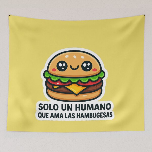 Item preview, Solo un Humano que Ama los Hambugesas – Diseño Divertido Kawaii designed and sold by SoftEmotion.
