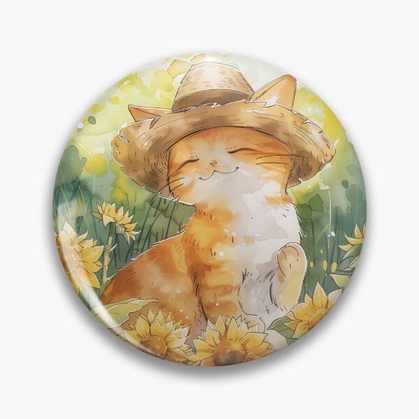 Item preview, Joyful Summer Cat in Watercolours designed and sold by Line-Creations.