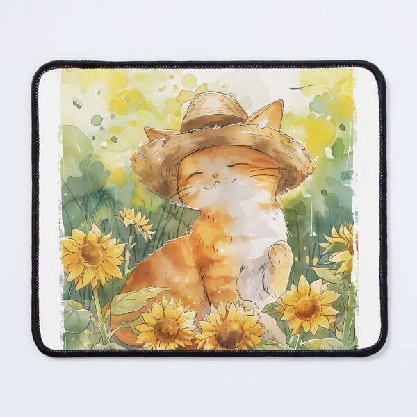 Item preview, Joyful Summer Cat in Watercolours designed and sold by Line-Creations.