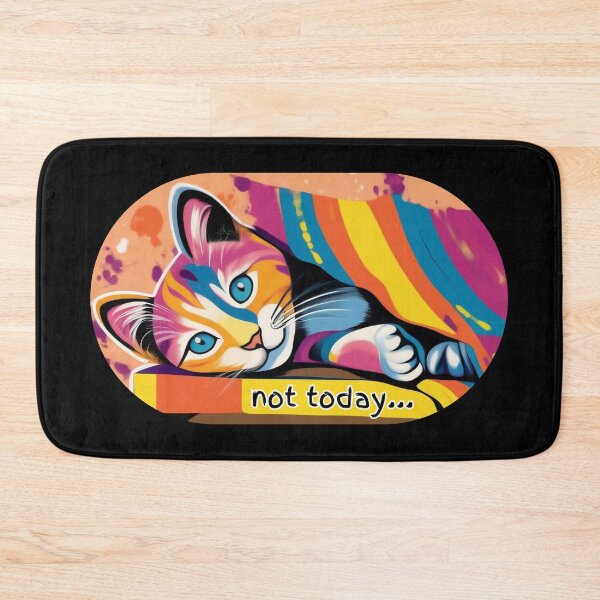 Item preview, Not Today - sleepy lazy rainbow cat 7 designed and sold by AlinaSCorner.