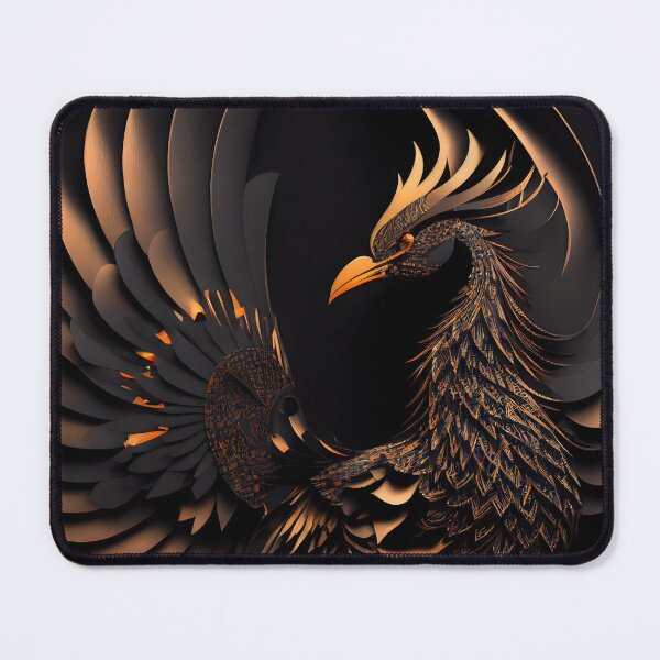 Item preview, Golden Phoenix Rising 3D Paper Art Mythical Bird Fire Design designed and sold by ShadowAndSlate.