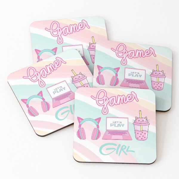 Item preview, Gamer Girl – Cute Pink and Blue Gaming Design designed and sold by Cuddle Cloud Creations .