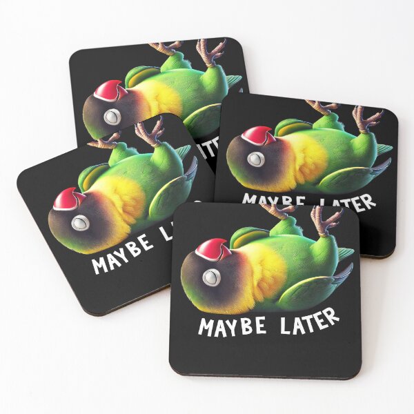 Item preview, Funny Yellow-collared Lovebird Maybe Later Cute Parrot Lover Birding designed and sold by Kimberley King Art  King Art.