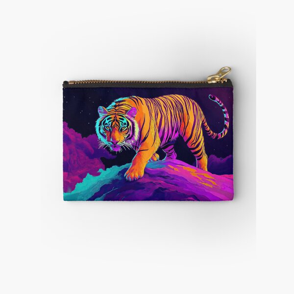 Item preview, Retro Tiger in Colorful land - Fantasy Wildlife painting designed and sold by TheArtistOf2022.