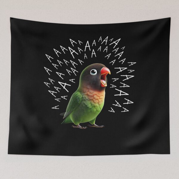 Item preview, Funny Screaming Black-cheeked Lovebird Parrot Lover Birding designed and sold by Kimberley King Art  King Art.