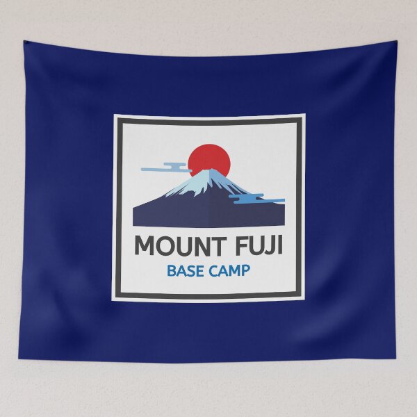 Item preview, MOUNT FUJI, BASE CAMP. FONT, BLUE AND GREY, CLIMBING designed and sold by AASparksDesigns.