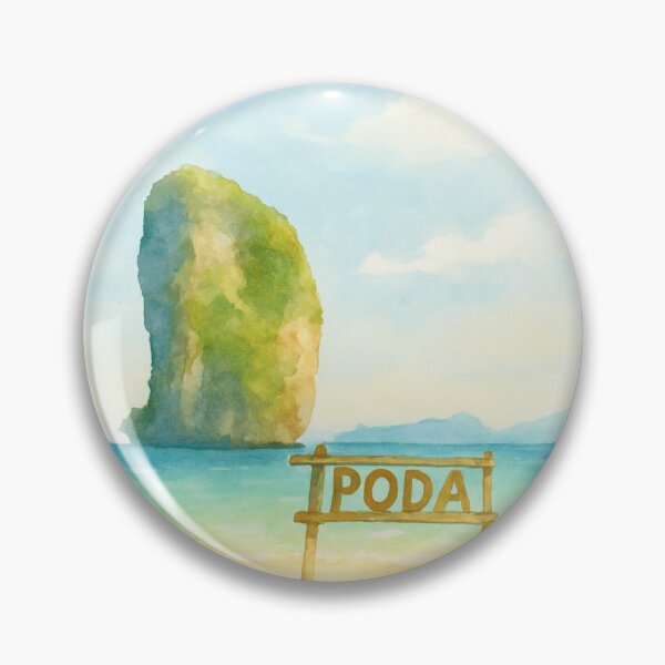 Item preview, Poda Island, Krabi – Watercolor Beach Postcard Art designed and sold by SoftEmotion.