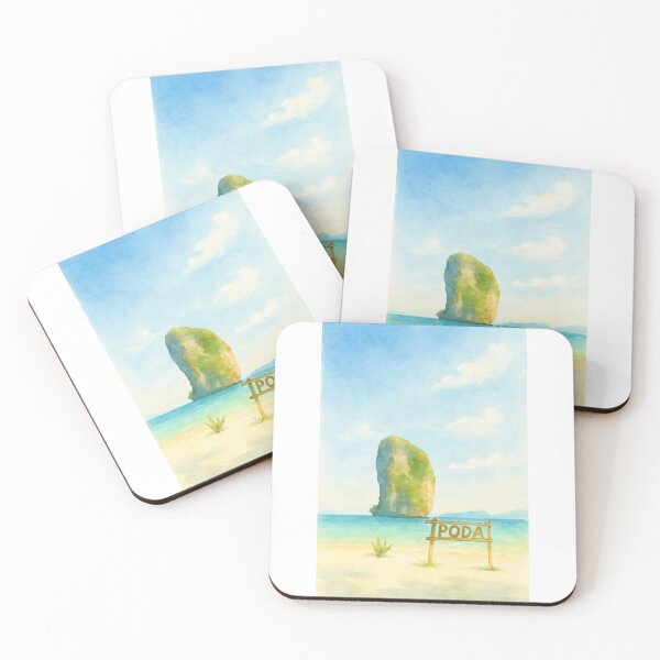Item preview, Poda Island, Krabi – Watercolor Beach Postcard Art designed and sold by SoftEmotion.