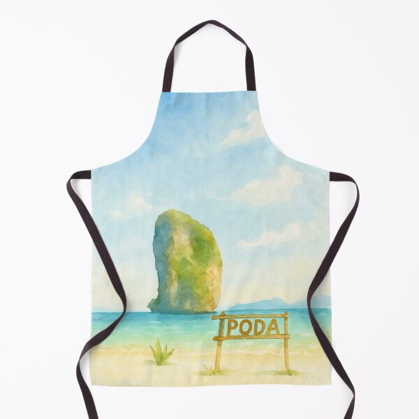 Item preview, Poda Island, Krabi – Watercolor Beach Postcard Art designed and sold by SoftEmotion.