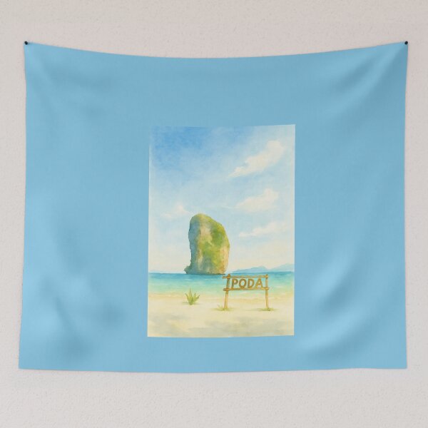 Item preview, Poda Island, Krabi – Watercolor Beach Postcard Art designed and sold by SoftEmotion.