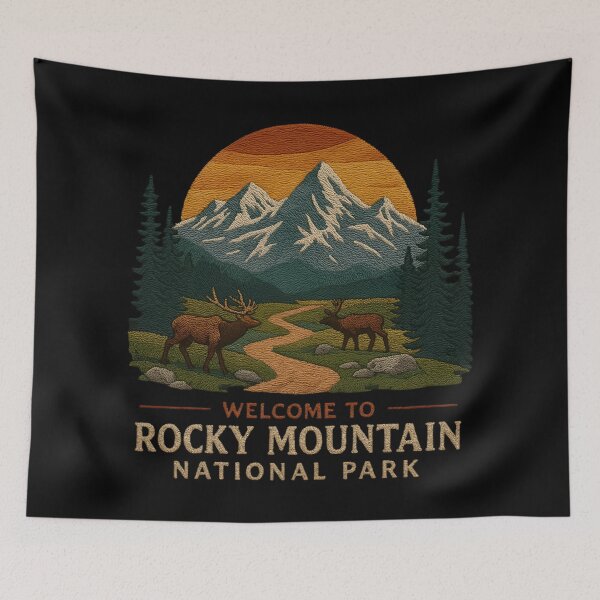 Item preview, Welcome to Embroidery Rocky Mountain National USA Park designed and sold by Blok45.