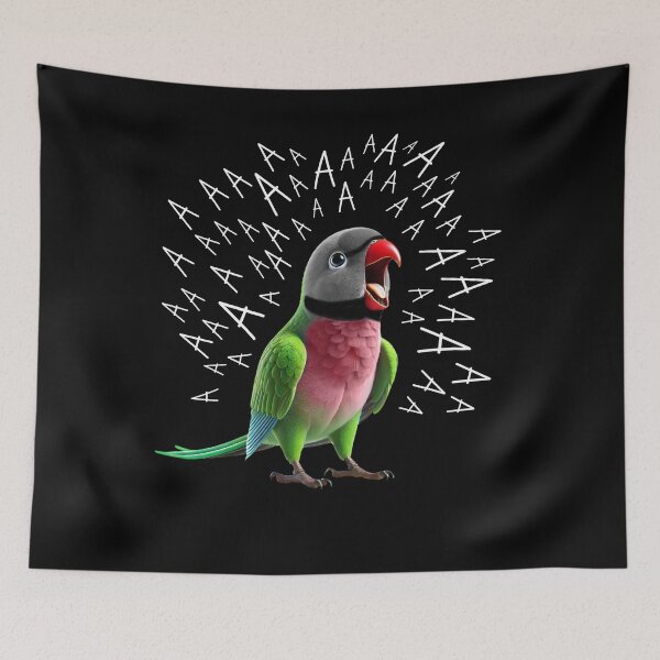 Item preview, Funny Screaming Red-breasted Parakeet Parrot Lover Birding designed and sold by Kimberley King Art  King Art.