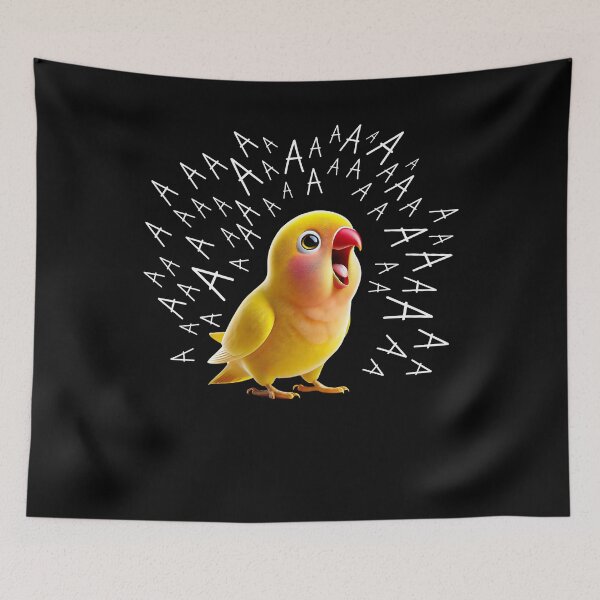 Item preview, Funny Screaming Rosy-faced Yellow Lovebird Parrot Lover Birding designed and sold by Kimberley King Art  King Art.