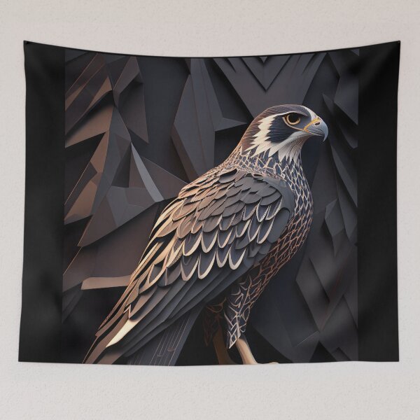 Item preview, Regal Falcon – Modern Geometric Wildlife Art designed and sold by ShadowAndSlate.
