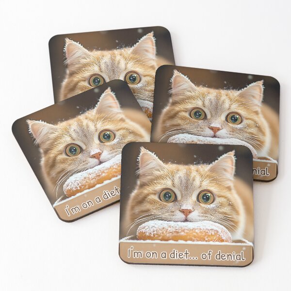 Item preview, Diet of Denial – Funny Cat & Donut Design designed and sold by Mossberry Artsy.