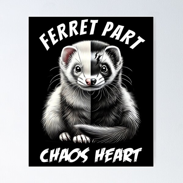 Item preview, Ferret Part Chaos Heart Funny Meme for Ferret Lovers designed and sold by Kimberley King Art  King Art.