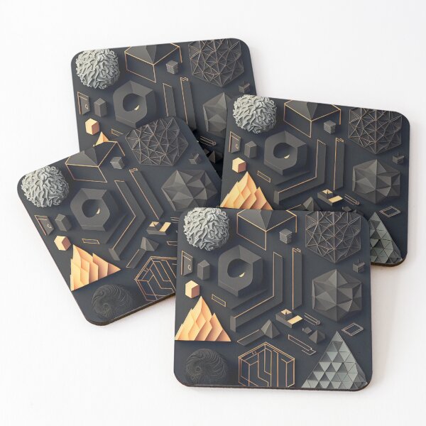 Item preview, Geometric Dimensions – Modern Abstract Shape Composition designed and sold by ShadowAndSlate.