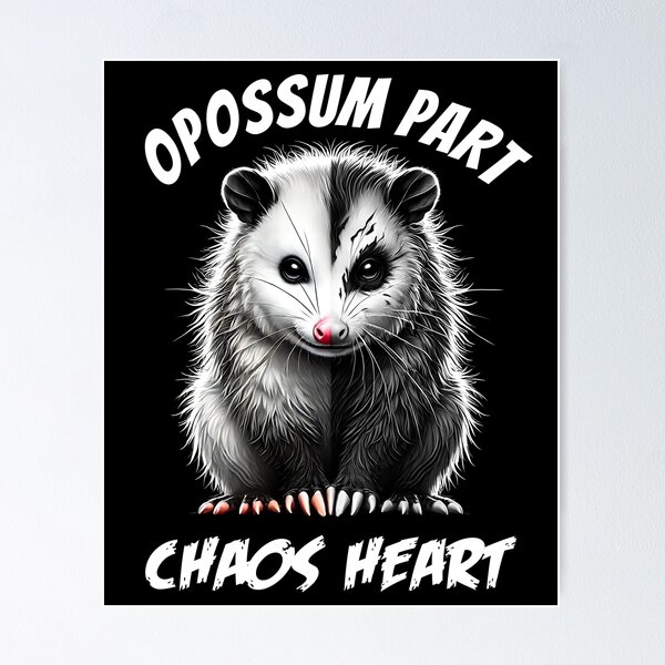 Item preview, Opossum Part Chaos Heart Funny Meme for Possum Lovers designed and sold by Kimberley King Art  King Art.