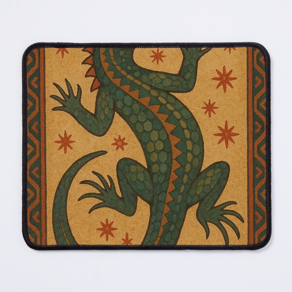 Item preview, Folk Art Lizard Illustration – Rustic Southwestern Reptile Design designed and sold by weirdfishes123.