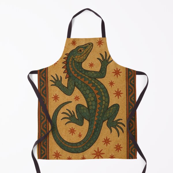 Item preview, Folk Art Lizard Illustration – Rustic Southwestern Reptile Design designed and sold by weirdfishes123.