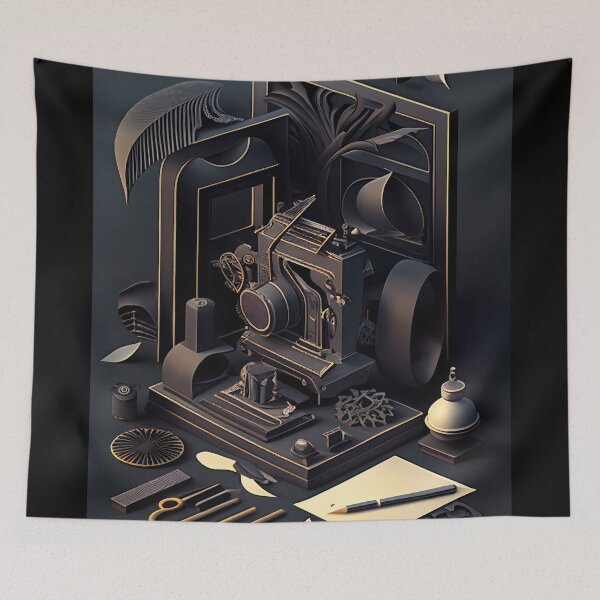Item preview, Steampunk Engineer’s Desk – Abstract Industrial Design Art designed and sold by ShadowAndSlate.