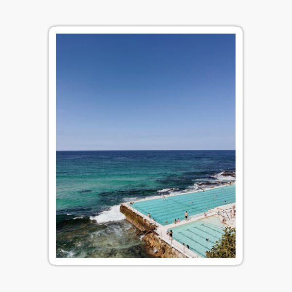 Item preview, Bondi Icebergs Pool Australia - Coastal Swimming Travel Sticker designed and sold by wonderingwithwinnie.