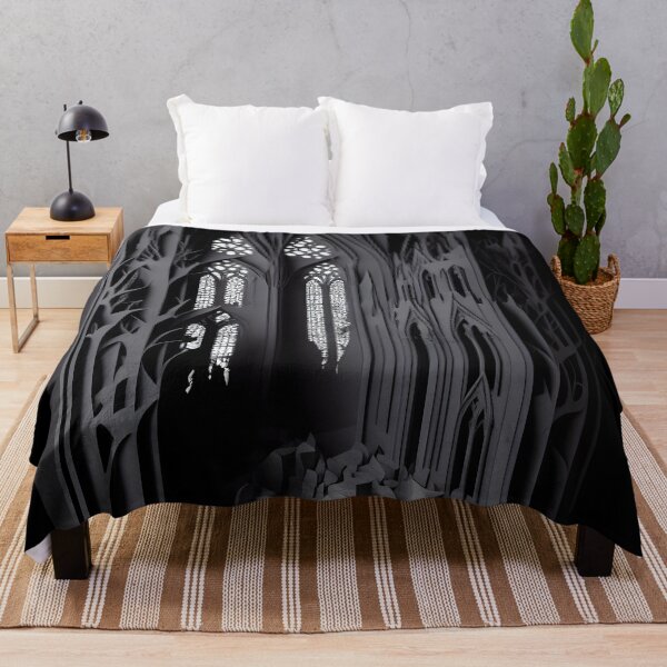 Item preview, Gothic Cathedral Ruins – Dark Abstract Church Interior Art designed and sold by ShadowAndSlate.