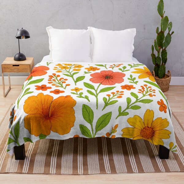 Item preview, Vibrant Hand-Drawn Floral Pattern – Orange & Yellow Bloom Seamless Design designed and sold by Rushurban.