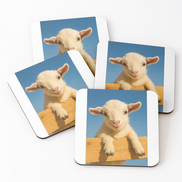 Item preview, Cute Baby Lamb Photo – Farm Animal Portrait Under Blue Sky designed and sold by weirdfishes123.