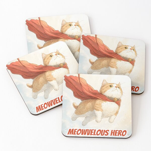 Item preview, Meowvelous Hero – Fluffy Capes, Fierce Paws designed and sold by Mossberry Artsy.