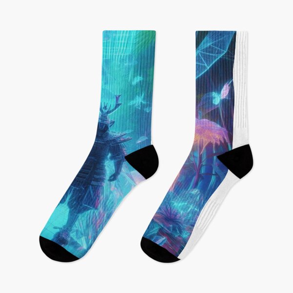 Item preview, "Cyber Samurai in Neon Forest" designed and sold by aipichub.