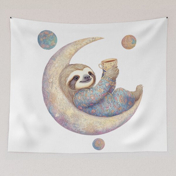 Item preview, Dreamy Sloth on the Moon designed and sold by BlissxPals.